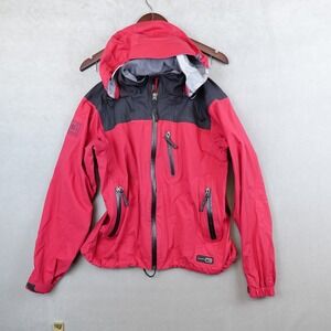REI CO-OP E1 Elements Rain Jacket Hooded Red Womens Size Medium